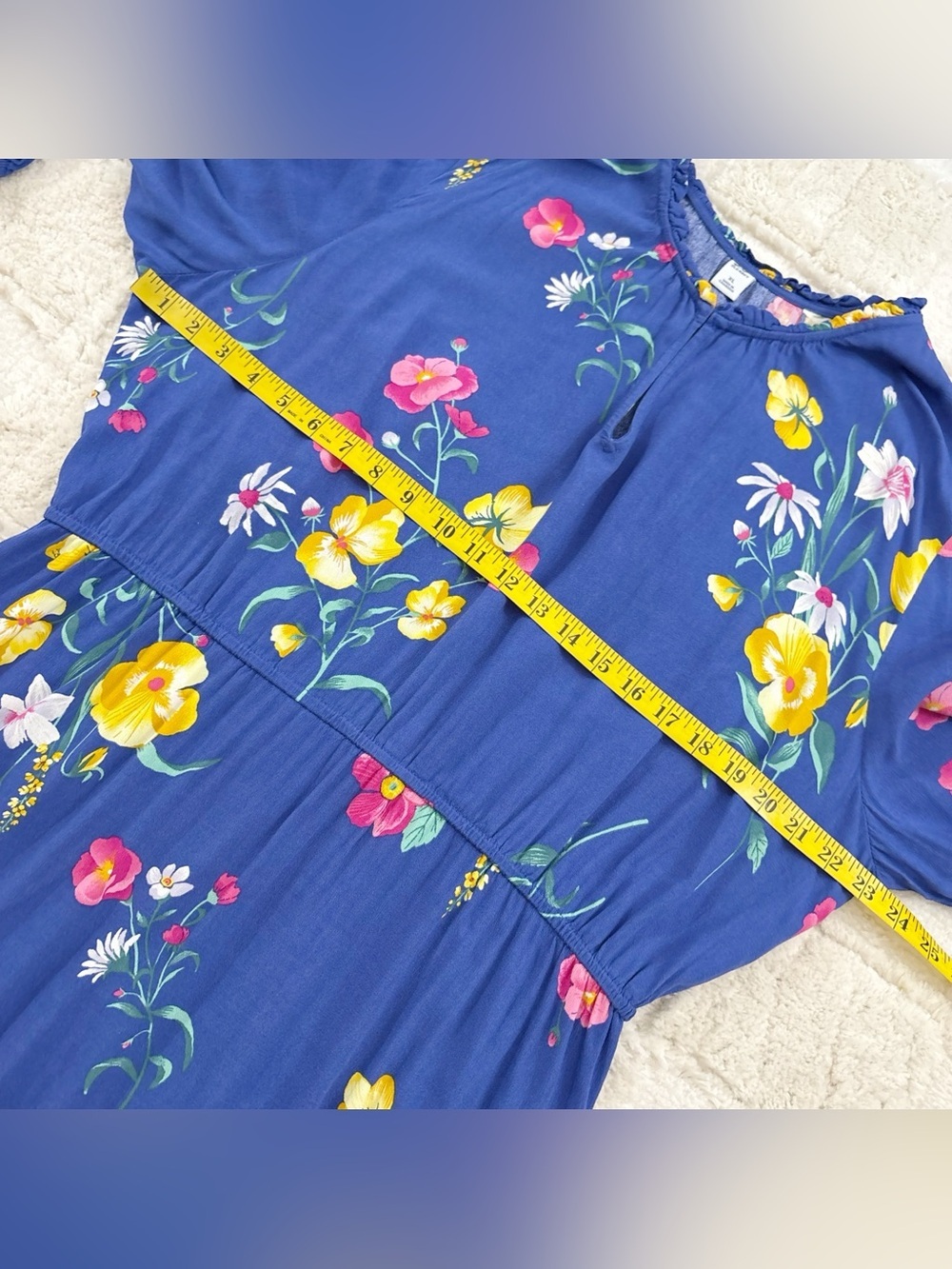 NWT Old Navy Floral Waist Defined Ruffle Trim Dress XL - Picture 13 of 14